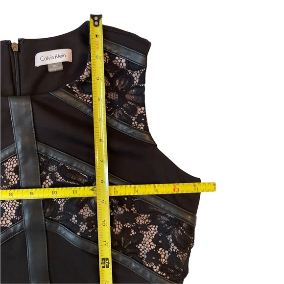 Calvin Klein Mix Media Sheath Black/Nude Dress 6 Women's party dress - Picture 14 of 15